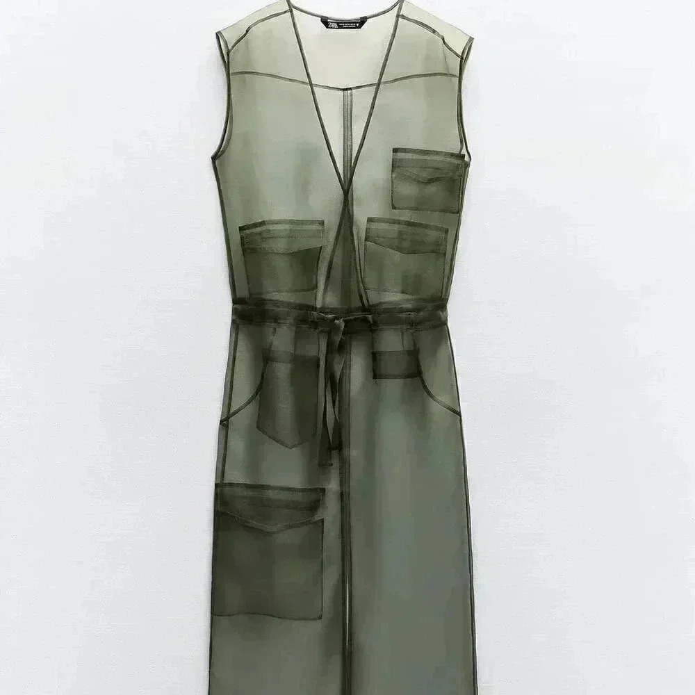 Zara Green Organza Dress XXL